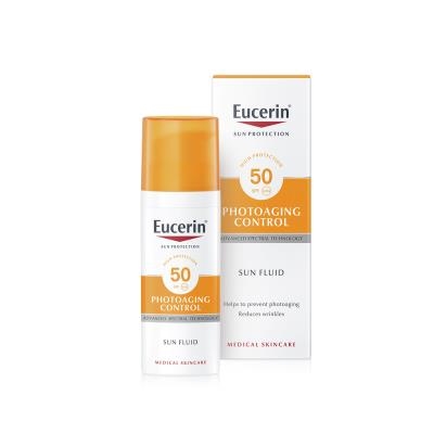 Флюид солнцезащитный Eucerin 87934 Sun антивозрастной для лица, SPF 50, 50 мл