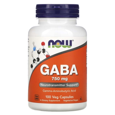Амінокислота NOW GABA 750 мг веганські капсули №100