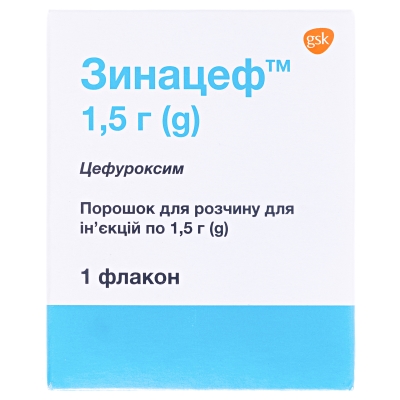 Зинацеф порошок для р-ра д/ин. по 1500 мг №1 во флак.