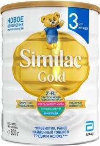 Смесь сухая молочная Similac Gold 3, для детей с 12 месяцев, 800 г
