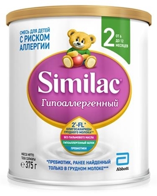 Смесь сухая молочная Similac Гипоаллергенная 2, для детей с 6 месяцев, 375 г