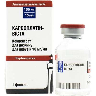Карбоплатин-Виста концентрат для р-ра д/инф. 10 мг/мл (150 мг) по 15 мл №1 во флак.