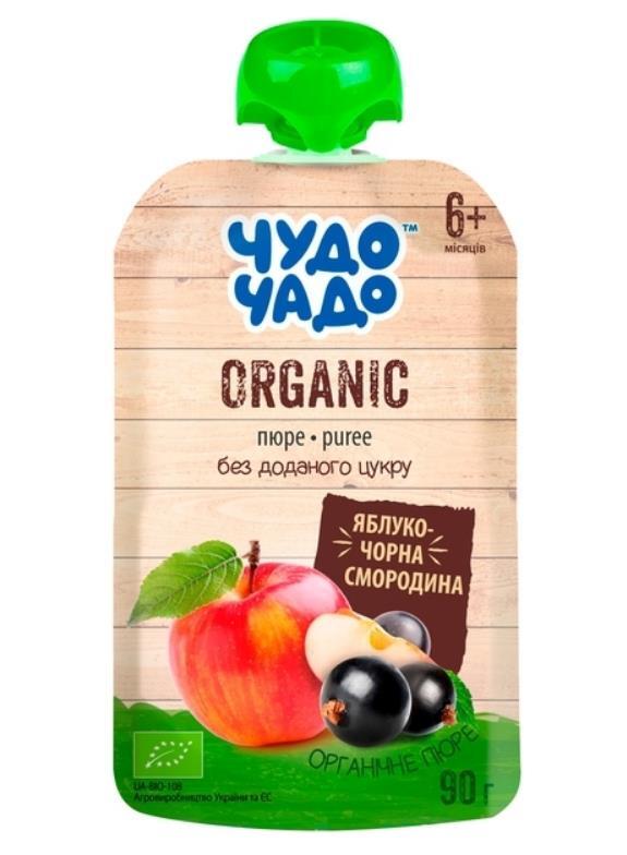 Пюре фруктовое Чудо-Чадо Яблоко-черная смородина без сахара, 90 г