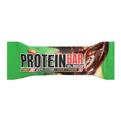Батончик протеиновый Power Pro 36% протеина с арахисом и карамелью, 40 г
