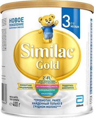 Смесь сухая молочная Similac Gold 3, для детей с 12 месяцев, 400 г