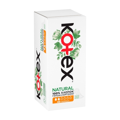 Ежедневные гигиенические прокладки Kotex Natural Normal, 40 штук