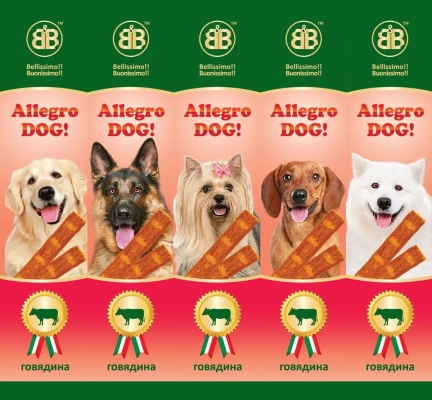 Колбаски жевательные для собак B&B Allegro Dog с говядиной 5 штук по 10 г