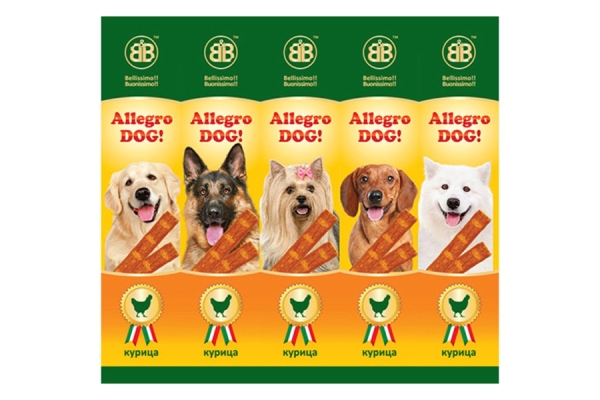 Колбаски жевательные для собак B&B Allegro Dog с курицей  5 штук по 10 г