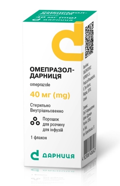 Омепразол-Дарница порошок для р-ра д/инф. по 40 мг №1 во флак.