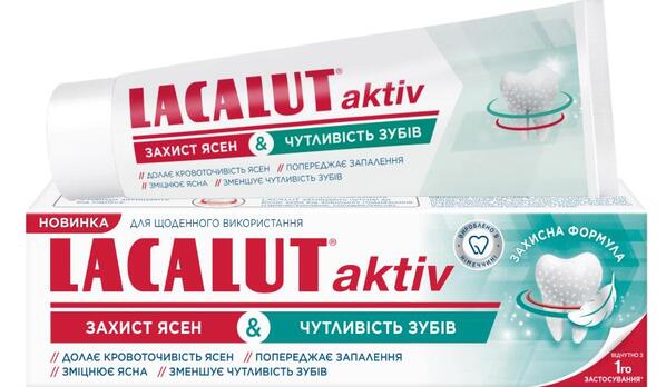 Зубная паста Lacalut Aktiv Защита десен & Чувствительность зубов, 75 мл