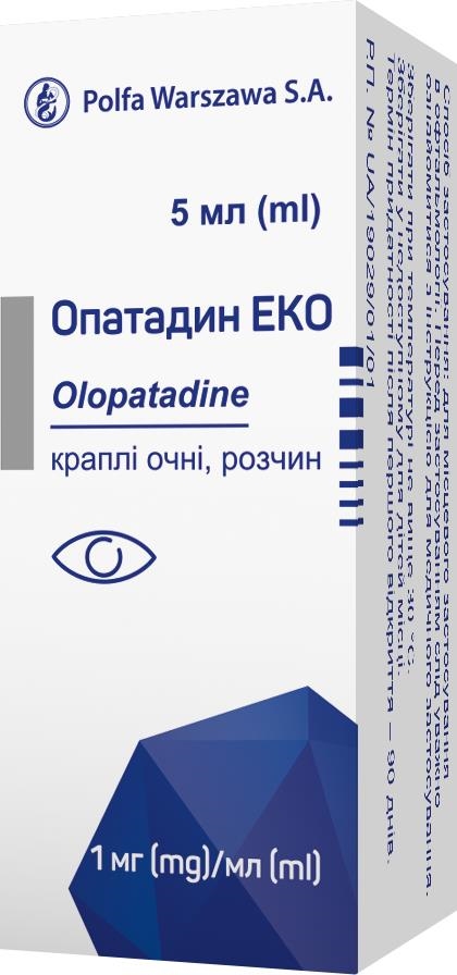 Опатадин эко капли глаз., р-р 1 мг/мл по 5 мл №1 во флак.-кап.
