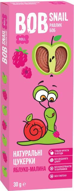 Конфеты Bob Snail Roll натуральные яблочно-малиновые, 30 г