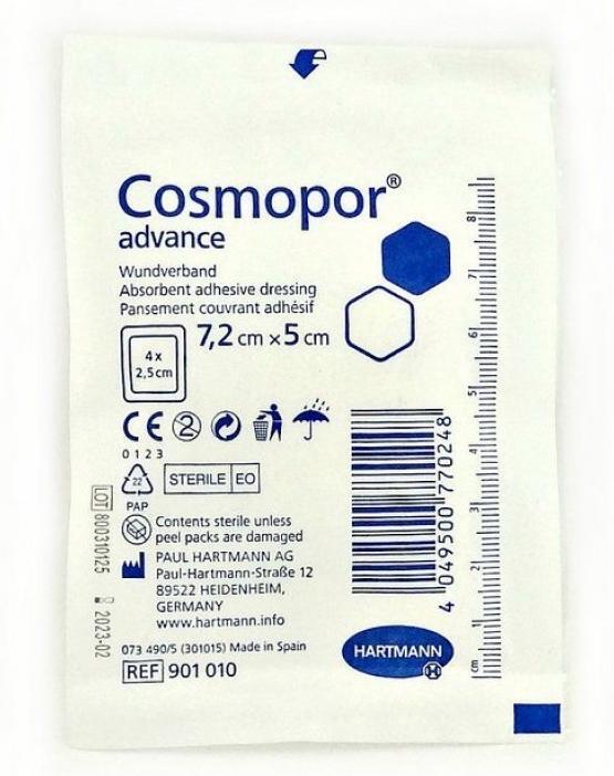 Повязка пластырная Cosmopor advance 7,2 см х 5 см стерильная, 1 штука