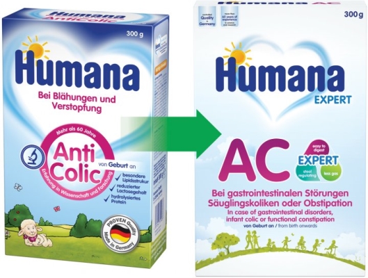 Смесь сухая молочная Humana AC Expert при детских коликах и запорах, 300 г