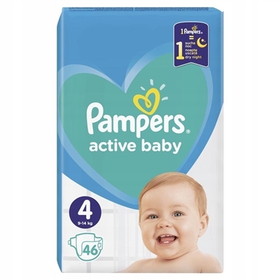 Подгузники детские Pampers Active Baby размер 4, 9–14 кг, 46 штук