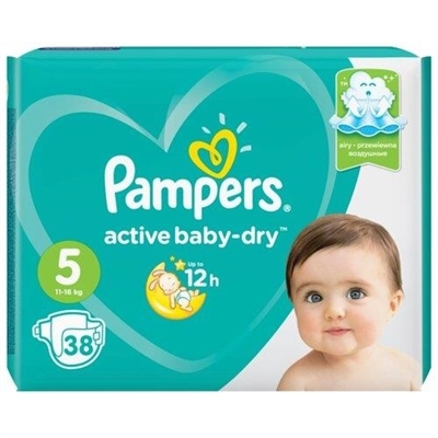 Подгузники детские Pampers Active Baby размер 5, 11-16 кг, 38 штуки