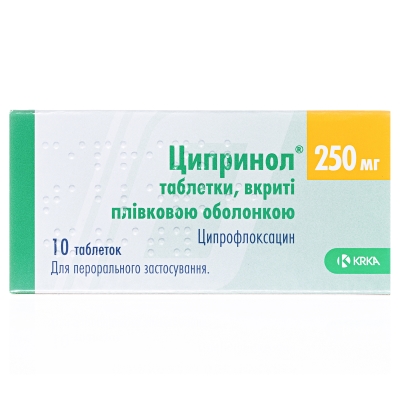 Ципринол таблетки, п/плен. обол. по 250 мг №10