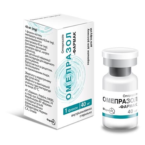 Омепразол-Фармак порошок для р-ра д/инф. 40 мг №1 во флак.