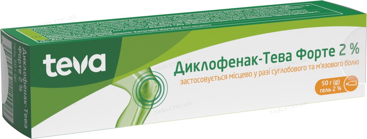 Диклофенак-Тева форте 2 %: інструкція + ціна від 121 грн в аптеках .