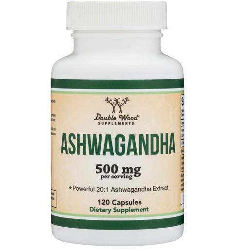 Ашваганда Double Wood Ashwagandha 20:1 Extract 500 мг, 120 капсул