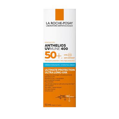 Крем солнцезащитный La Roche-Posay Anthelios UVmune 400 SPF50+ для лица и кожи вокруг глаз увлажняющий, 50 мл
