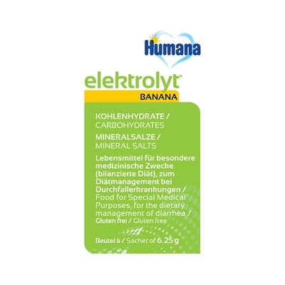 Смесь регидратационная Humana Elektrolyt с бананом для детей с 12 месяцев и старше, 6.25 г