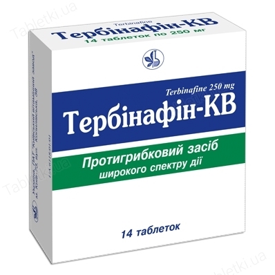 Тербинафин-КВ таблетки по 250 мг №14 (7х2)