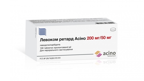 Левоком ретард Асино таблетки прол./д. по 200 мг/50 мг №100 (10х10)