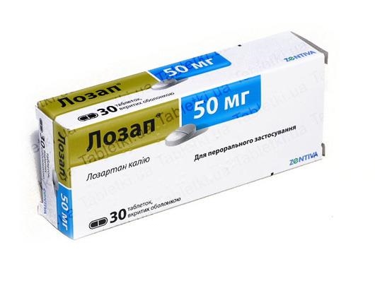 Лозап таблетки, п/о по 50 мг №30 (10х3)