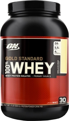 Протеин Optimum Nutrition 100% Whey Gold Standard, ванильное мороженое, 909 г