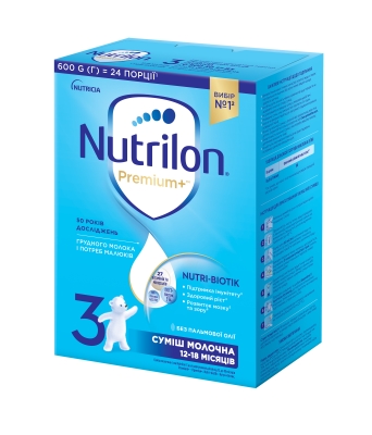 Смесь сухая молочная Nutrilon Premium 3+, для детей с 12 месяцев, 600 г