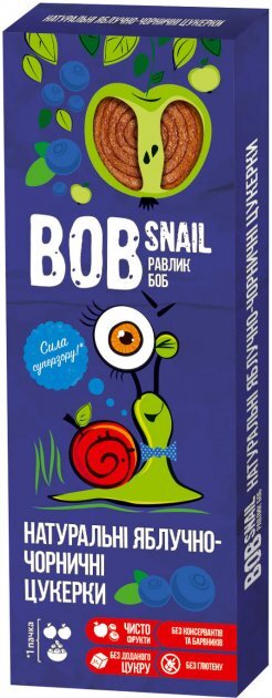 Конфеты Bob Snail Roll натуральные яблочно-черничные, 30 г