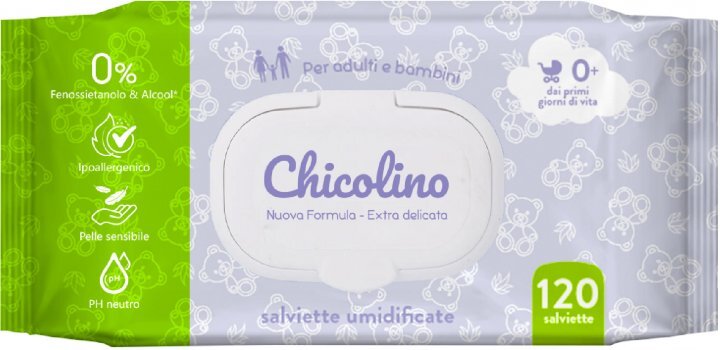 Салфетки влажные Chicolino Puro для взрослых и детей, 120 шт