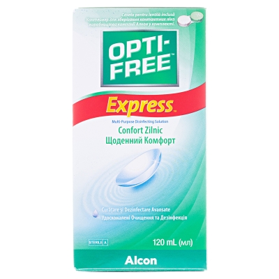 Раствор Opti-Free Express для контактных линз по 120 мл во флак. пласт.+контейнер