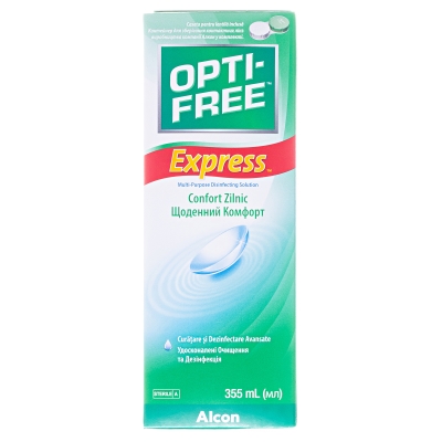 Раствор Opti-Free Express для контактных линз по 355 мл во флак. пласт.+контейнер