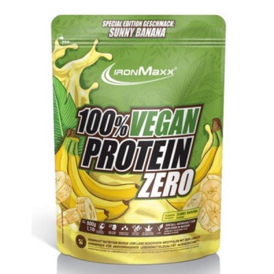 Протеин IronMaxx 100 % Vegan Protein Zero Банан, 500 г (пакет)