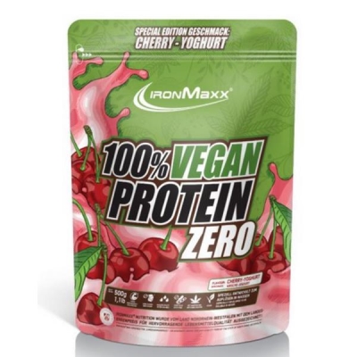 Протеин IronMaxx 100 % Vegan Protein Zero Вишневый йогурт, 500 г (пакет)