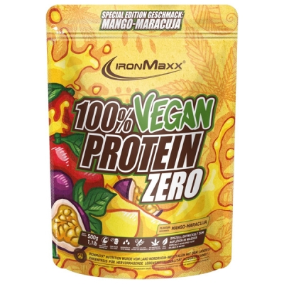 Протеин IronMaxx 100 % Vegan Protein Zero Манго - маракуйя, 500 г (пакет)
