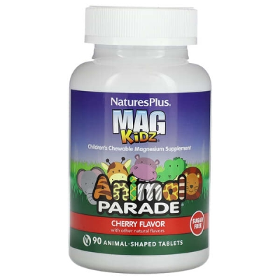 Магний для детей Nature's Plus Animal Parade Children's Magnesium без сахара, вишня, 90 таблеток