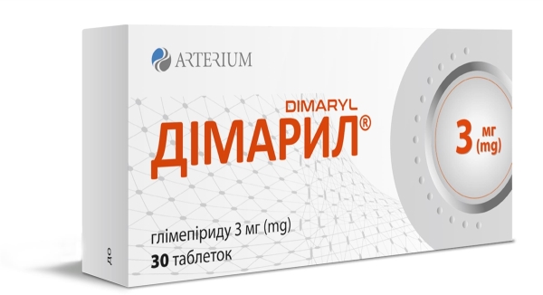 Димарил таблетки по 3 мг №30 (10х3)