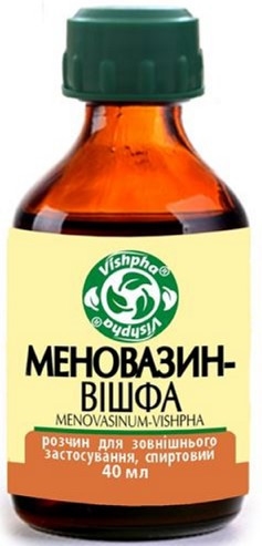 Меновазин-Вишфа раствор д/наруж. прим., спирт. по 40 мл во флак.