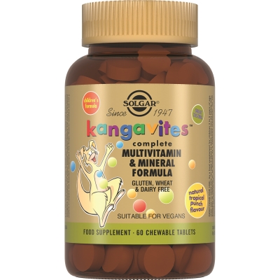 Solgar Кангавитес с мультивитаминами и минералами, со вкусом тропических фруктов, 60 жевательных таблеток
