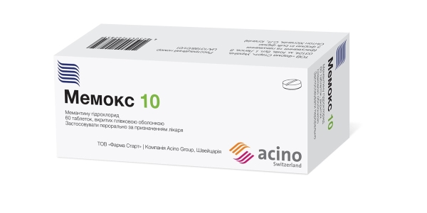 Мемокс 10 таблетки, п/плен. обол. по 10 мг №60 (10х6)
