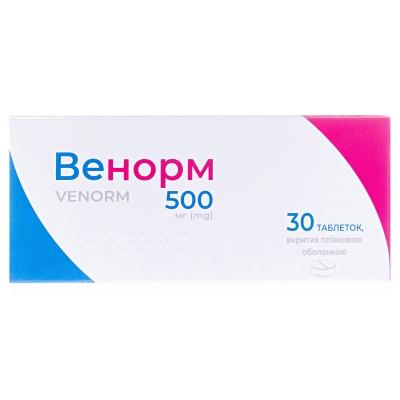 Венорм таблетки, п/плен. обол. по 500 мг №30 (10х3)