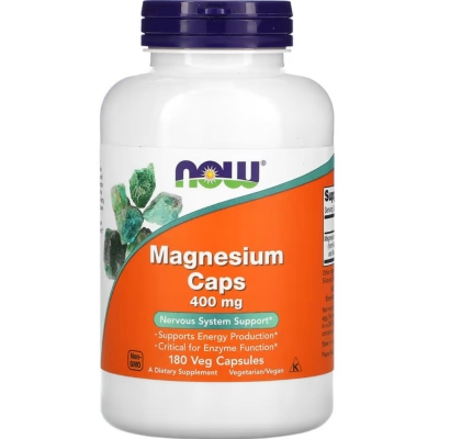Магний NOW Magnesium Caps 400 мг, 180 капсул