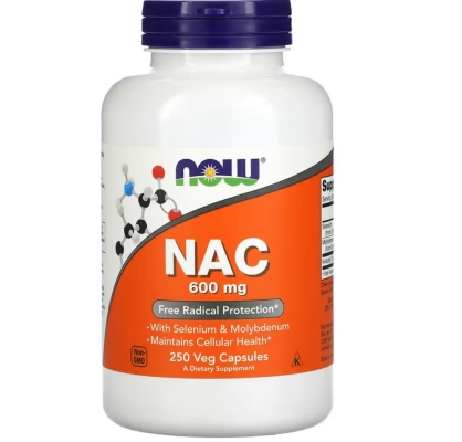 Амінокислота N-Ацетилцистеїн NOW NAC 600 мг капсули №250