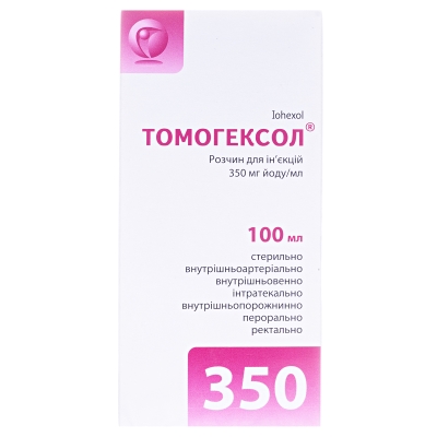 Томогексол раствор д/ин. 350 мг йода/мл по 100 мл №1 во флак.