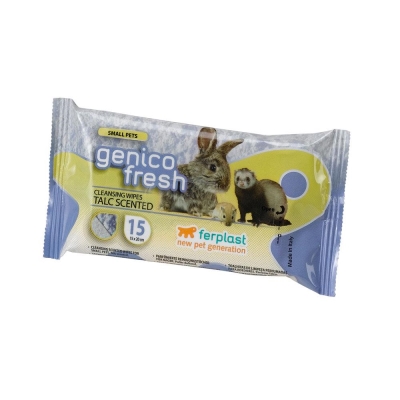 Салфетки влажные для грызунов Ferplast Genico Fresh Rodent Talc очищающие, 15 штук