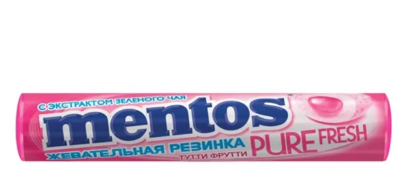 Жевательная резинка Mentos Pure Fresh со вкусом Тутти-Фрутти, 15,75 г