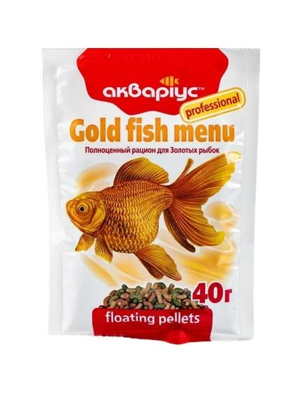 Корм сухой Аквариус Gold Fish Menu для золотых рыбок, 40 г